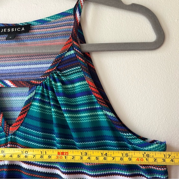 Jessica Striped multicolour sleeveless maxi dress size 4 lightweight stretch - Picture 8 of 10